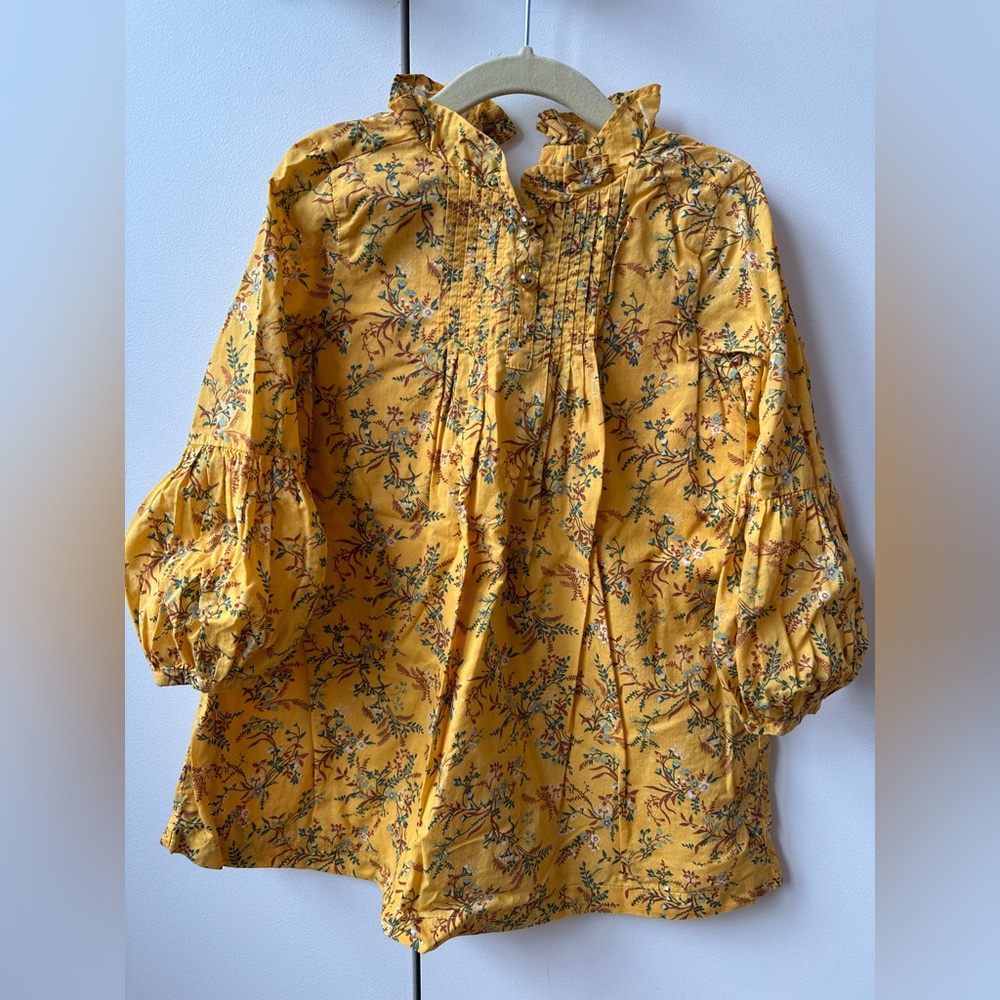 Janie and Jack Yellow Floral Button-Up Dress